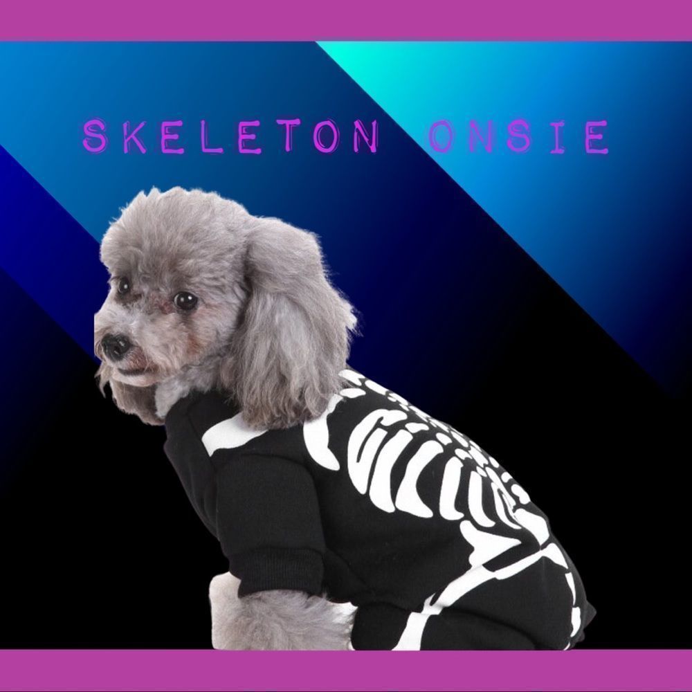 🎃NWT, Black Skeleton ☠️ Onsie for Small Pets🎃
